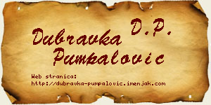 Dubravka Pumpalović vizit kartica